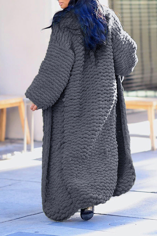 Casual Cozy Solid Cable Knit Cardigan