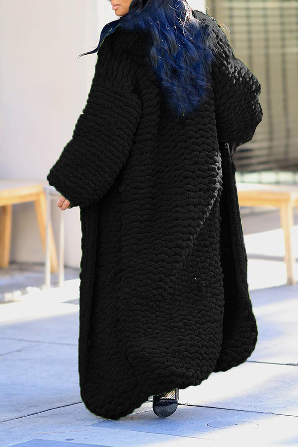 Casual Cozy Solid Cable Knit Cardigan