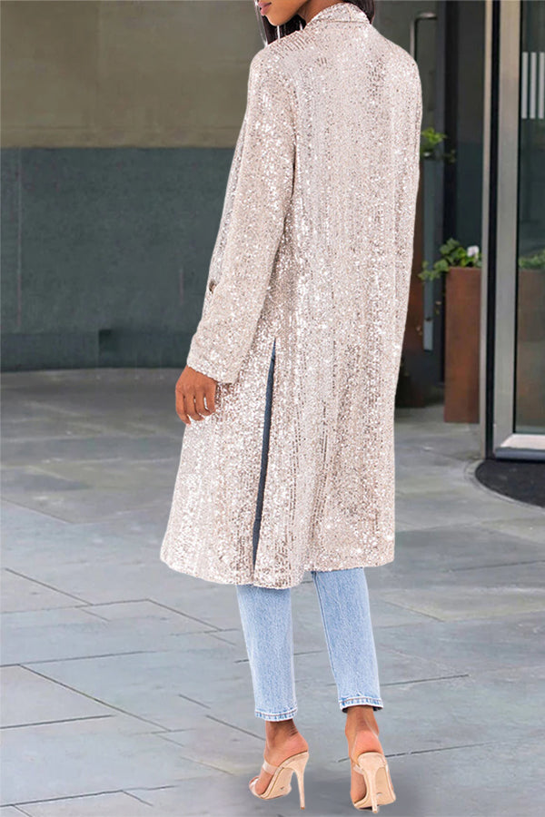 Casual Loose Long Sleeve Sequin Cardigan