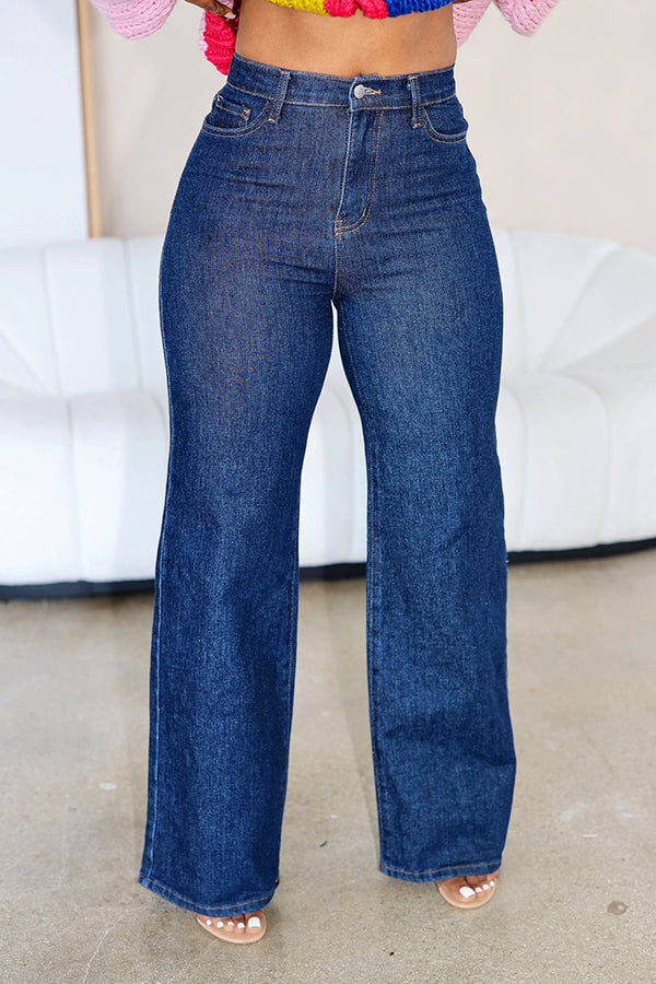 Classic Basic Solid Straight Leg Jeans