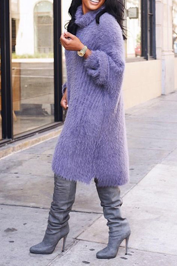 Casual Cozy High Neck Cable Knit Dress