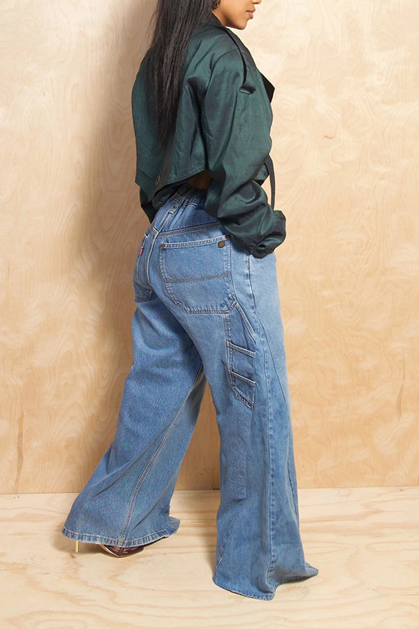 Casual Splicing Classic Wide Leg Jeans