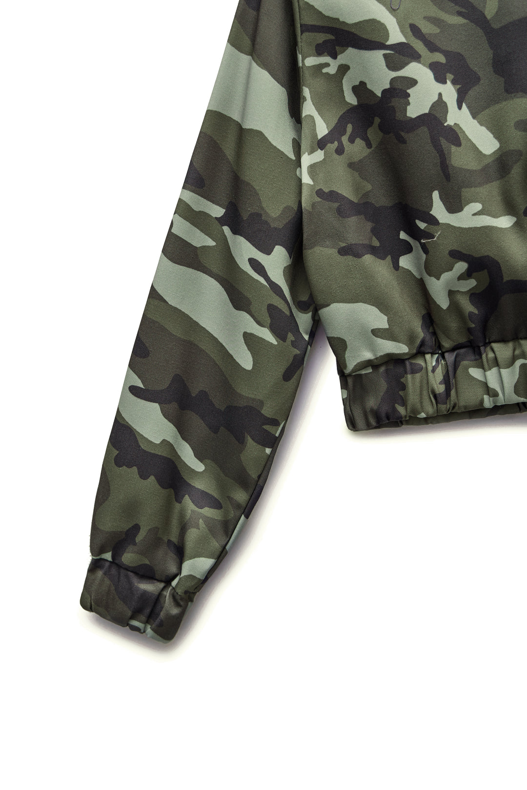 Stylish Camo Zipper Flap Pocket Jacket