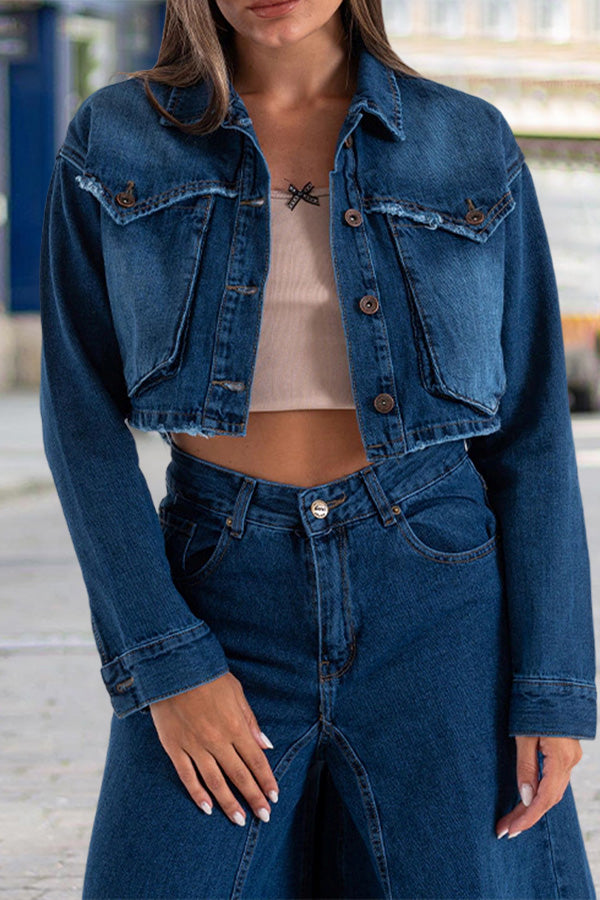 Stylish Button Down Denim Jacket