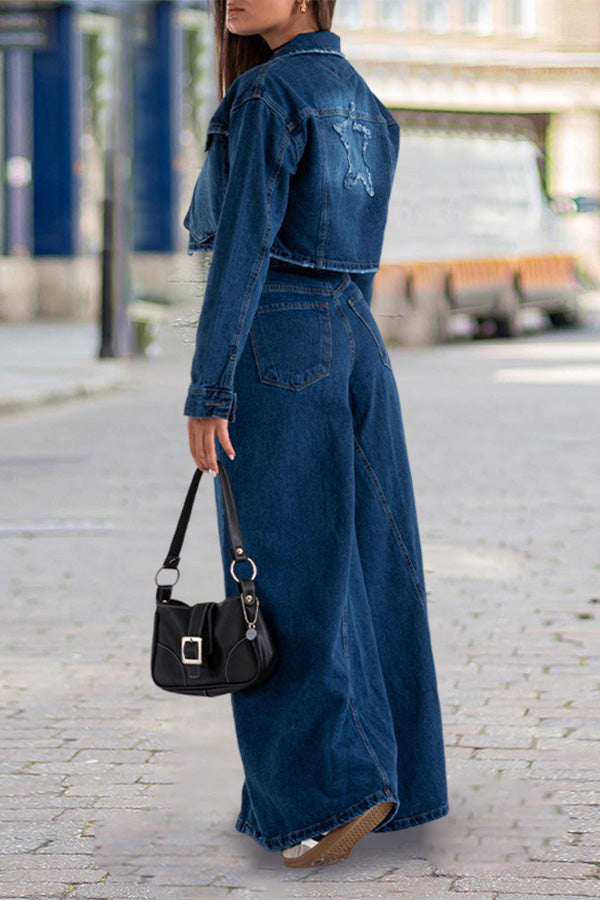 Stylish Button Down Denim Jacket