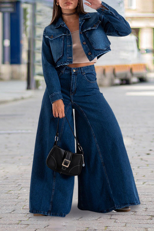 Stylish Button Down Denim Jacket