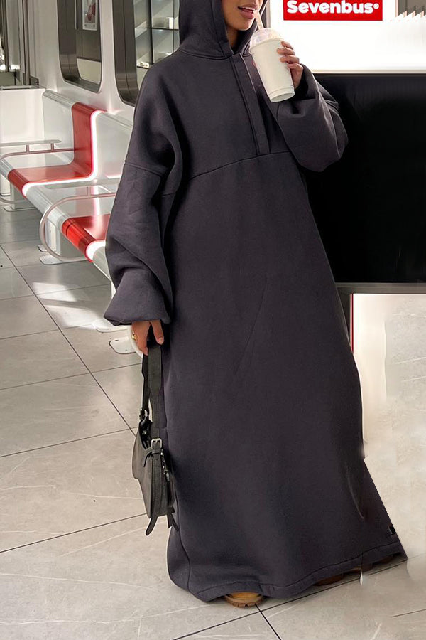 Stylish Collar Loose Long Sleeve Sweater Dress