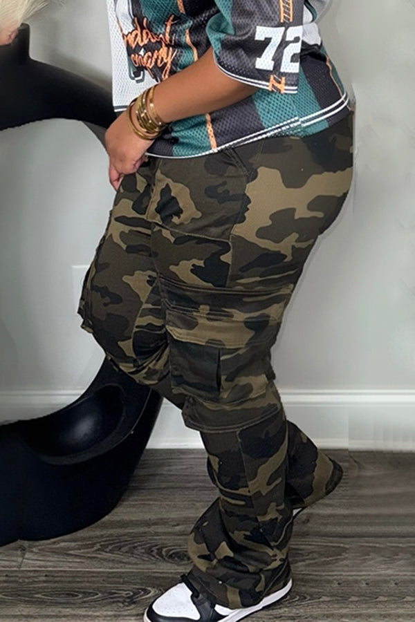 Stylish Pockets Camouflage Cargo Pants