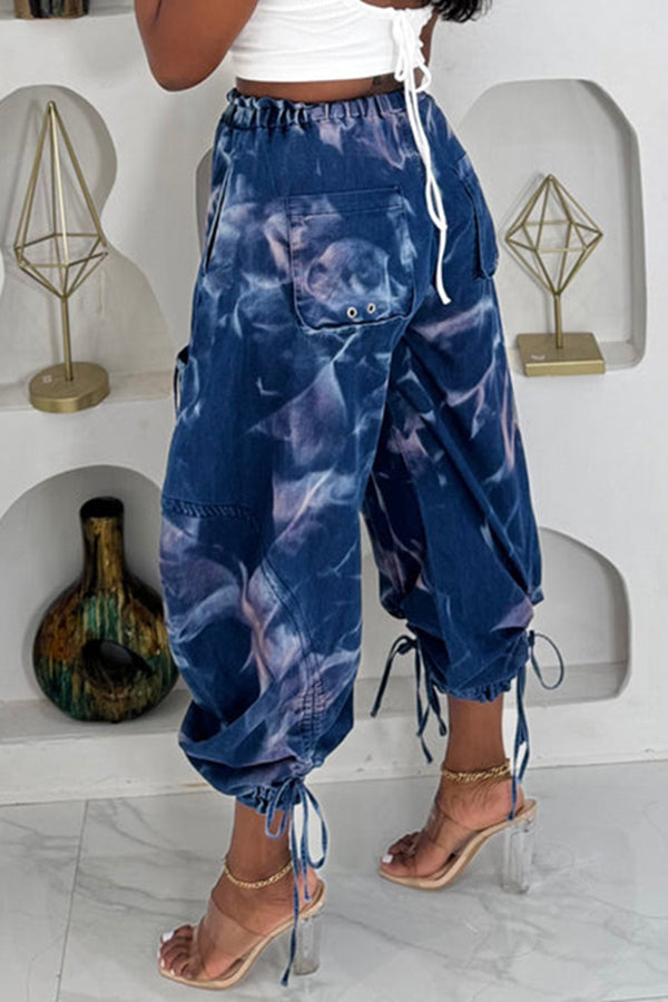 Stylish Utility Cargo Fit Tye-Dye Pants