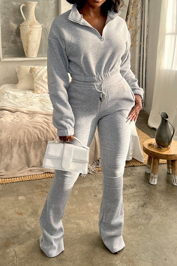 Sports Sweatshirt & Drawstring Pants Set