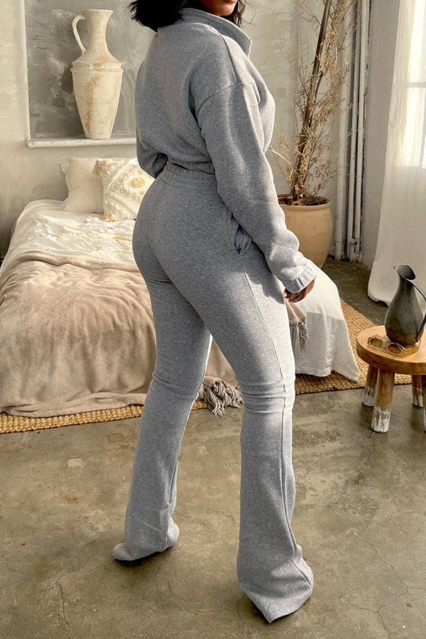 Sports Sweatshirt & Drawstring Pants Set