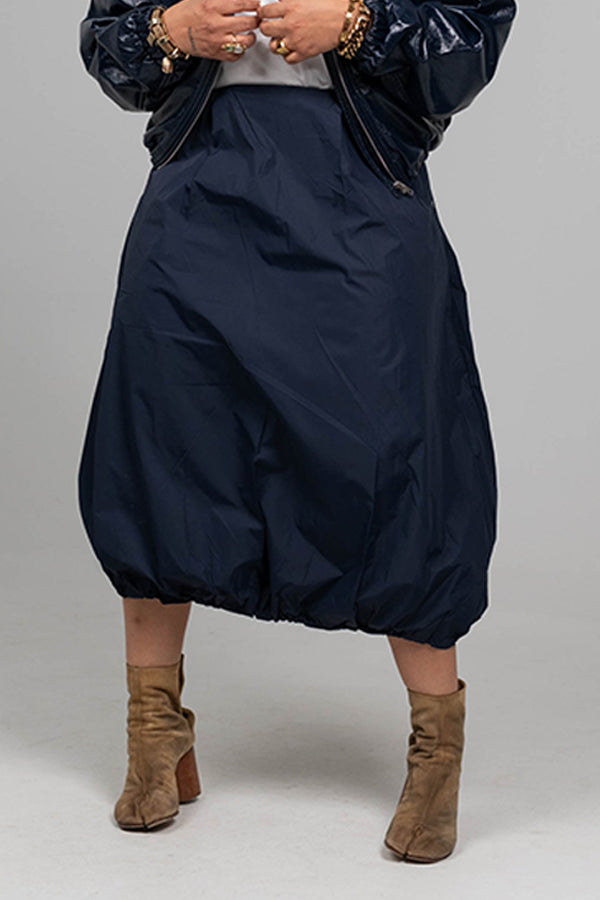 Simple Drawstring Hem Bud Skirt