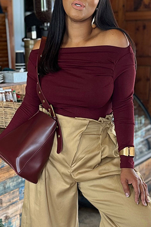 Pretty Off Shoulder Ruched Blouse