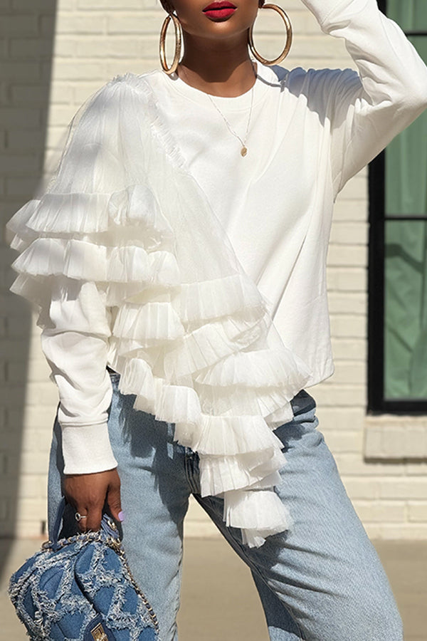 Gorgeous Ruffled Tulle Adorn Pullover