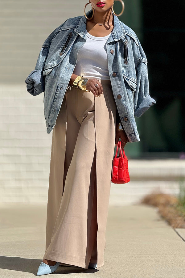 Chic Two-piece Splicing Wide Leg Pants