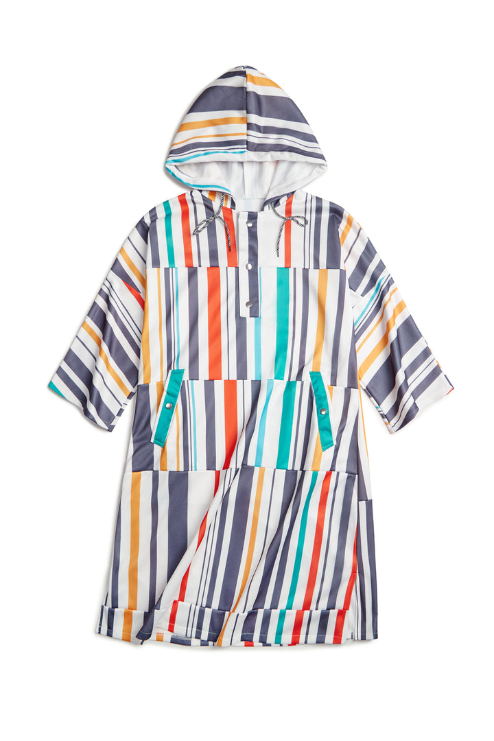 Trendy Colorful Stripe Batwing Sleeve Hoodie