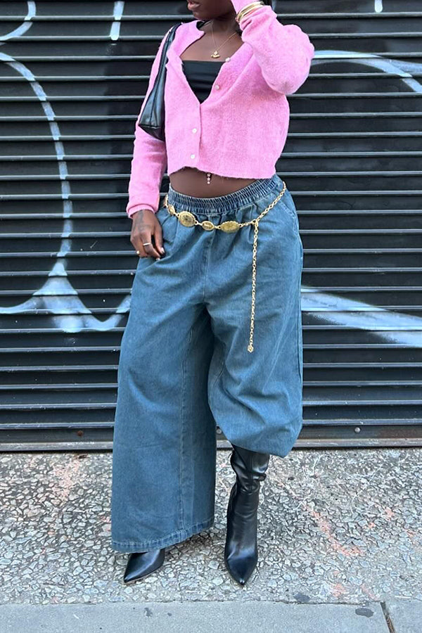 Versatile Solid Straight Leg Jeans