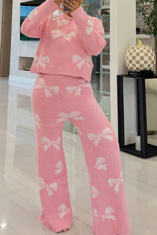 Stylish Printed Knit Top & Pants Set