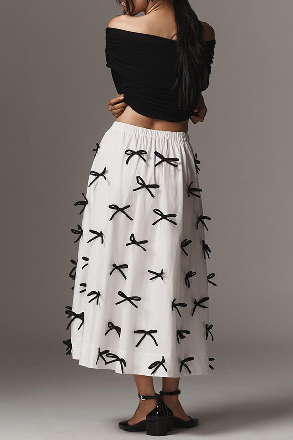 Fashion Bow Decoration Loose Skirt