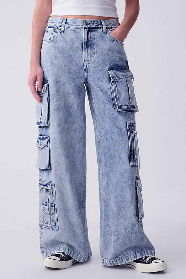 Fashion Loose Pocket Detailed Jeans