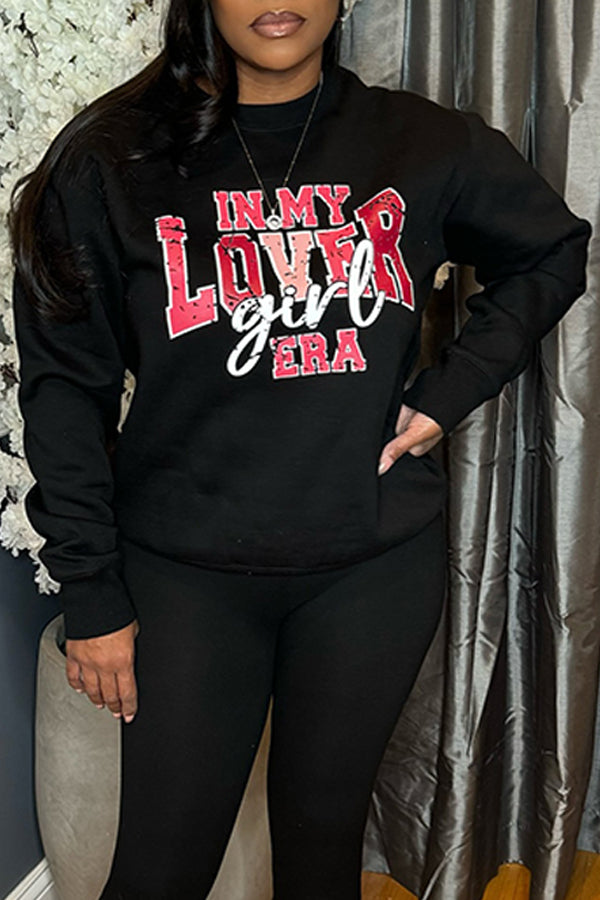 Casual In My Lover Girl Era Letter Print Sweatshirt