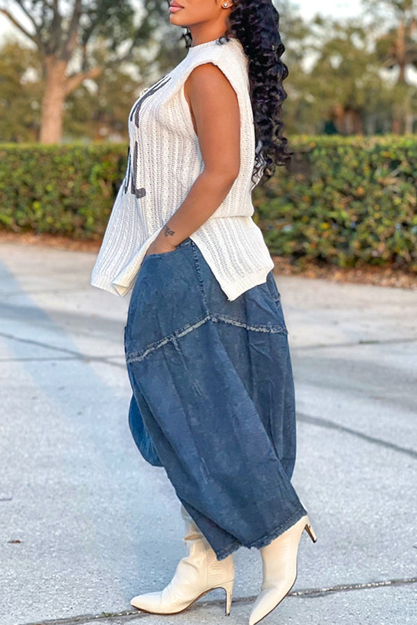 Fashionable Loose Shaded Washed Harem Jeans