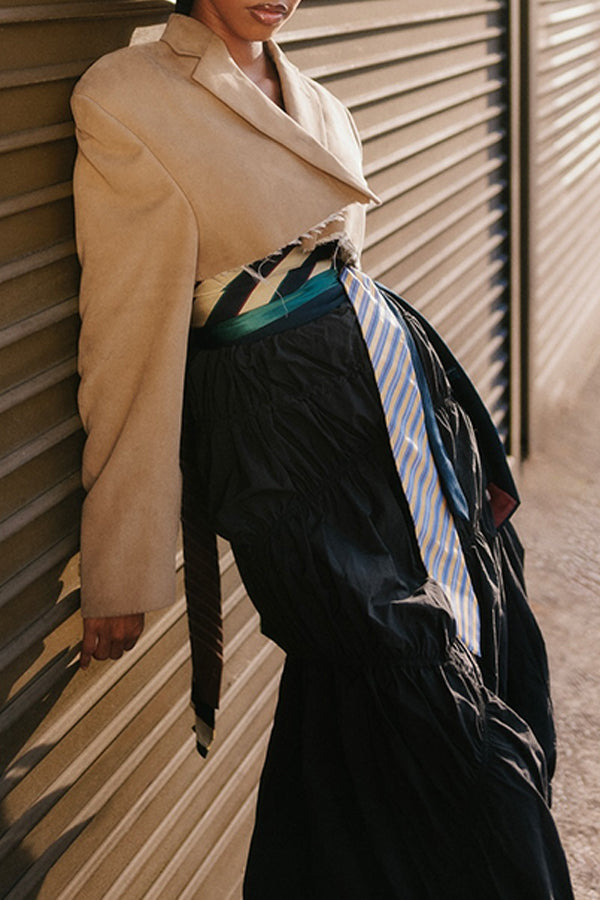 Stylish Cropped Frayed Solid Blazer