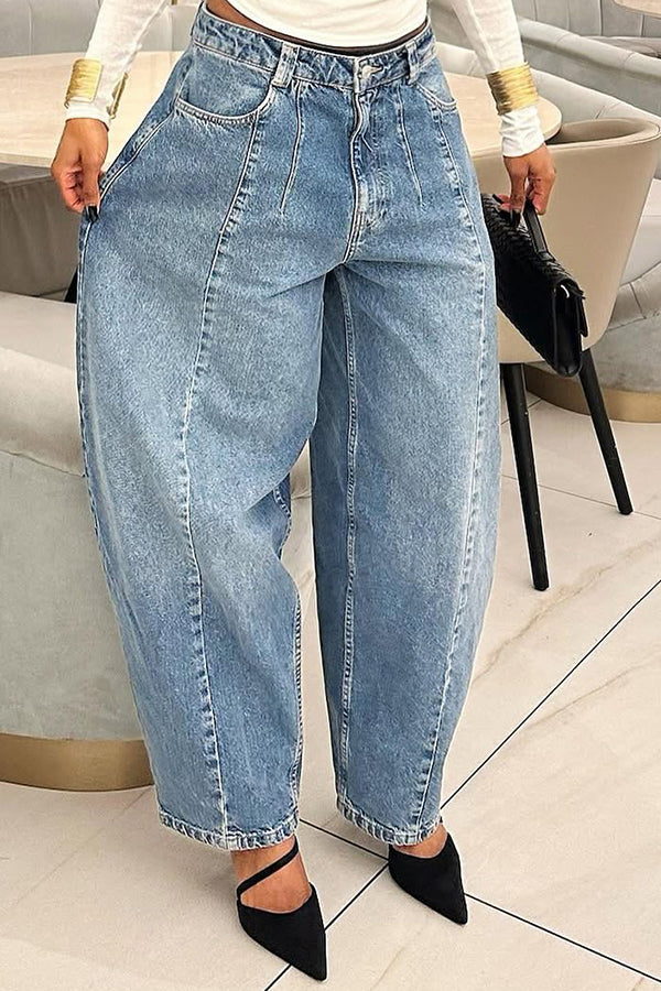 Minimalist Low Waist Pocket Design Jeans