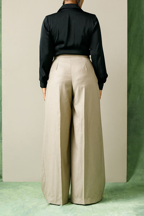 Urban Casual High Waist Wide Leg Pants