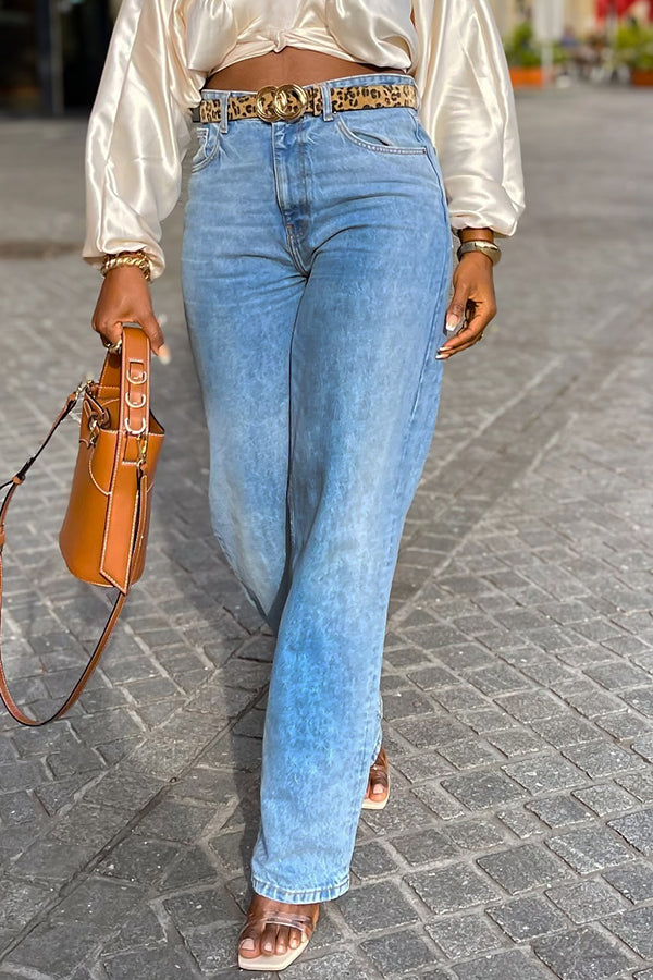 Casual Straight Light Blue Jeans