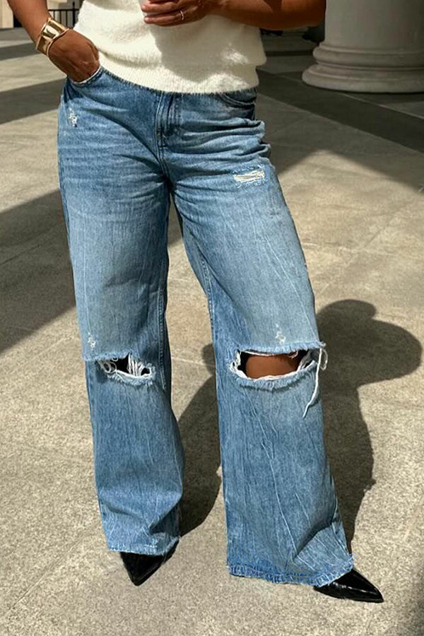 Street Ripped Micro Flared Jeans