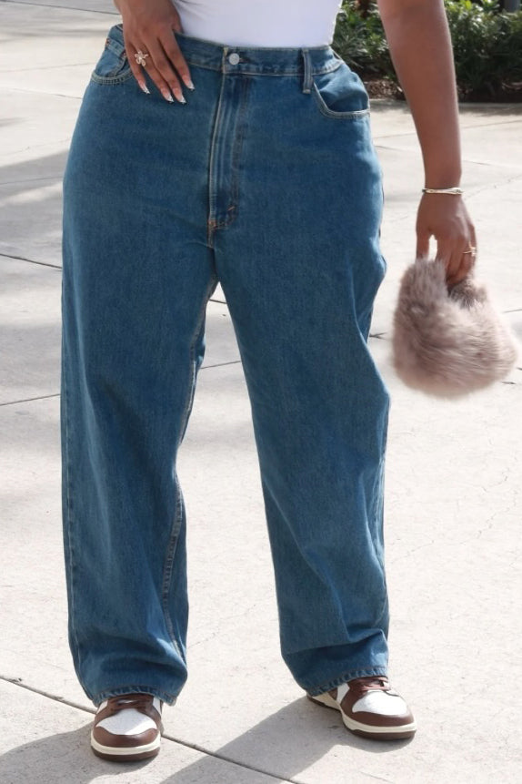 Casual Simple Straight Washed Jeans