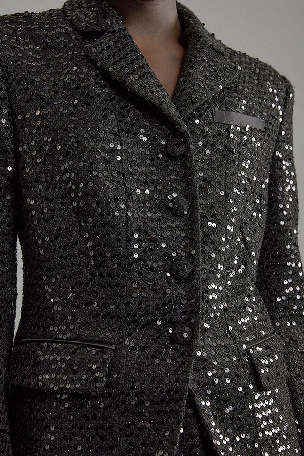 Classic Sequin Single Breasted Blazer