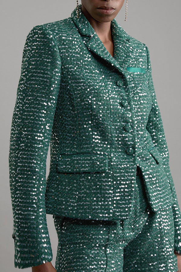 Classic Sequin Single Breasted Blazer