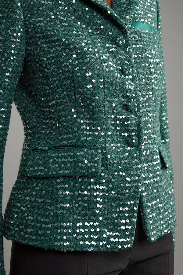 Classic Sequin Single Breasted Blazer