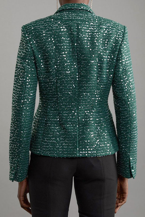 Classic Sequin Single Breasted Blazer