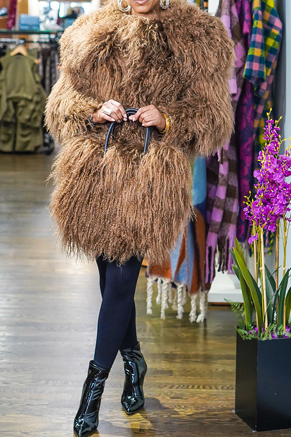 Stylish Cozy Solid Fur Jacket