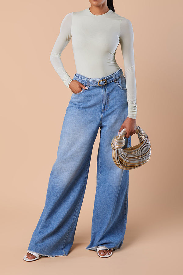 Vintage Light Washed Straight Leg Jeans