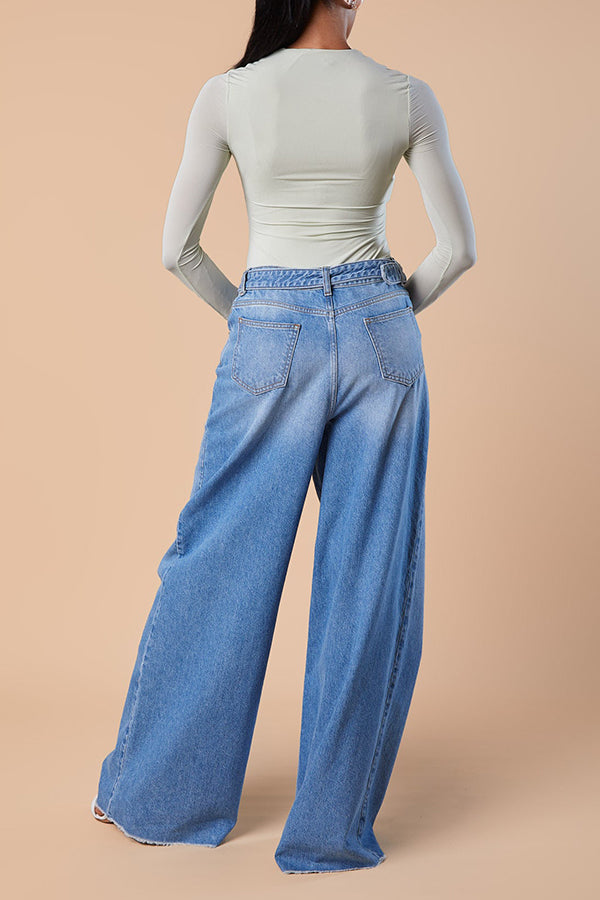 Vintage Light Washed Straight Leg Jeans