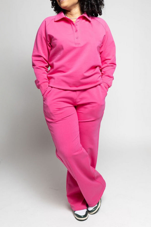 Cozy Solid Color Sweatshirt & Pants Set