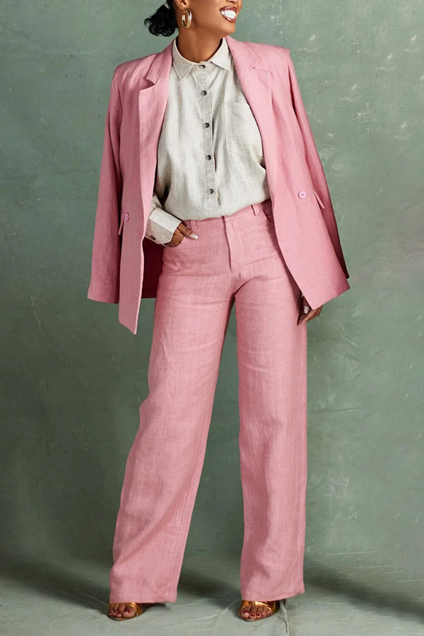 Casual Cozy Lapel Collar Blazer & Pants Set