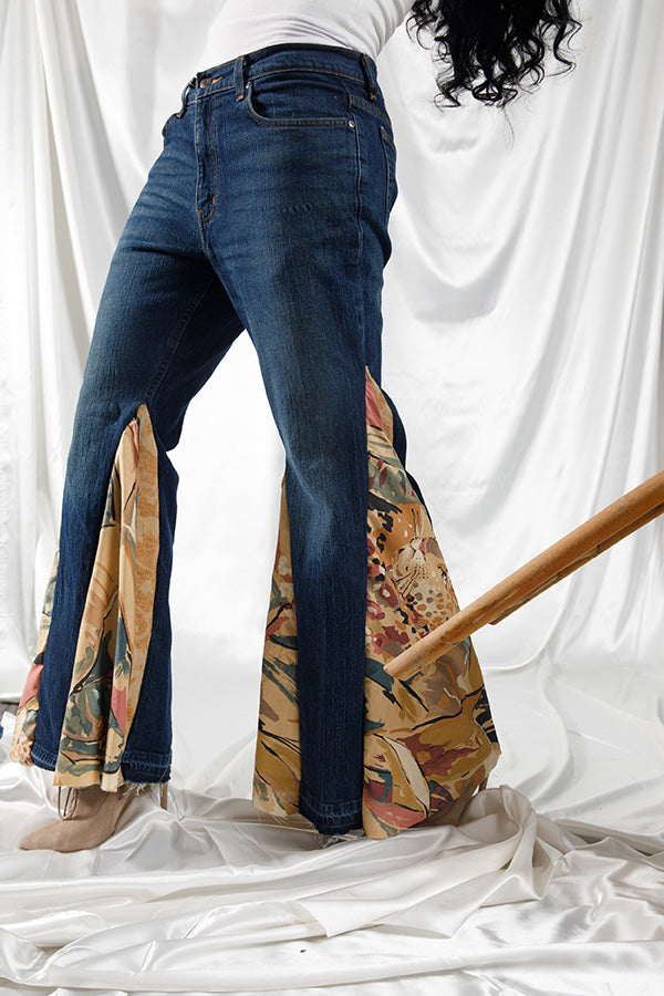 Vintage Flair Denim Flare Leg Pants