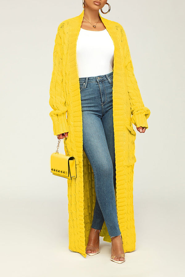 Open Sleeve Yellow Accent Sweater - Women - Ready-to-Wear