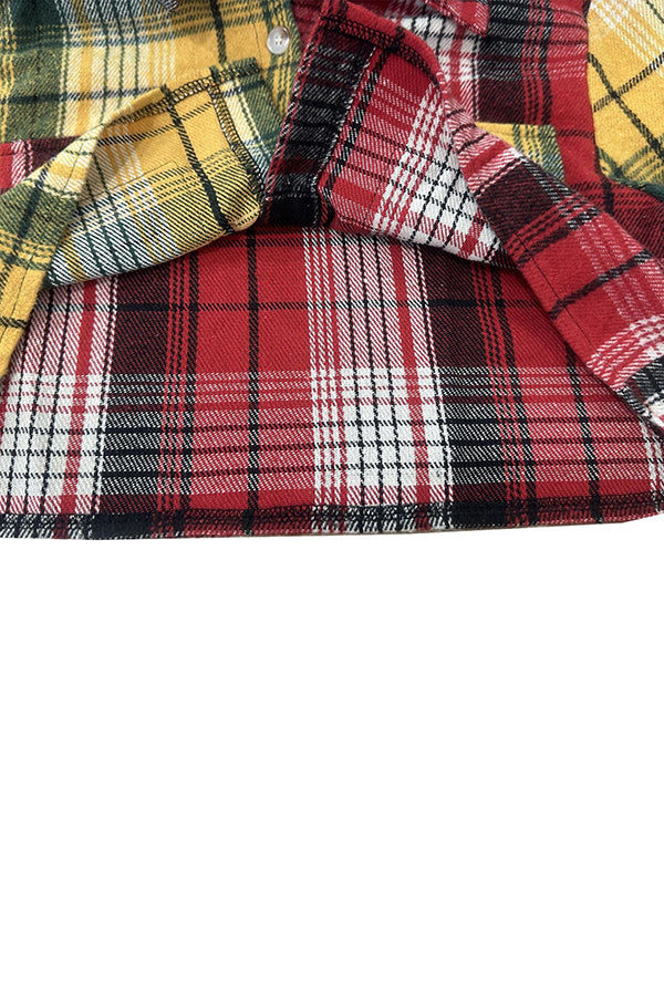 Plaid Dual Flap Pocket Crop Shacket